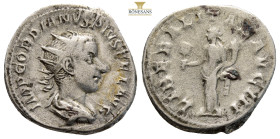 Gordian III. AD. 238-244. AR Antoninianus. (4.28g, 22.4mm) Rome, struck 240 AD. IMP GORDIANVS PIVS FEL AVG. Bust of Gordian III, radiate, draped, cuir...