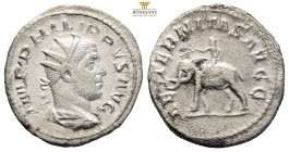 Philip I. AD 244-249. AR Antoninianus (4.11g, 22.4mm) Ludi Saeculares (Secular Games) issue, commemorating the 1000th anniversary of Rome. Rome mint, ...