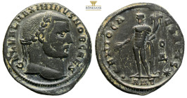 Maximinus II, as Caesar, AE Follis. Antioch AD 308-310. (6.51g, 25.2mm) GAL VAL MAXIMINVS NOB CAES, laureate head to right / GENIO POPVLI ROMANI / ANT...