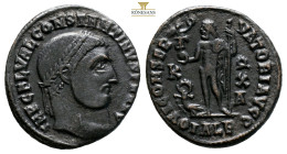 Constantine I ‘The Great’ AE follis Alexandria, AD 307-337 (3.96g, 20.5mm) issued 315-16. IMP C FL VAL CONSTANTINVS P F AVG; Laureate head right. IOVI...