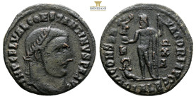 Constantine I ‘The Great’ AE follis Alexandria, AD 307-337 (3.29g, 19.8mm) issued 315-16. IMP C FL VAL CONSTANTINVS P F AVG; Laureate head right. IOVI...