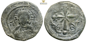 Anonymous. AE Nummi. (4.86g, 25.9mm) Constantinople, time of Nicephorus III, AD 1078-1081. Bust of Christ Pantokrator facing, raising hand in benedict...