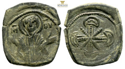 Empire Of Nicaea. Anonymous. Tetarteron AD 1204-1261. (3.30g, 21.3mm) MP - ΘV. Maria orans standing facing, wearing tunica and maphorium. Ornamented c...
