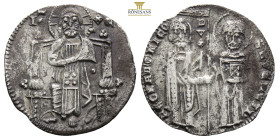 Italian States, Venezia (Venice, Republic). (2.02g, 20.4mm) Ranieri Zeno AR Grosso. Doge XLV, 1253-1268. • RAGЄNO • DVX • S • M • VЄNЄTI •, Doge and S...