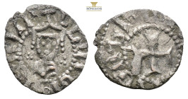 Armenia, Cilician Armenia. Royal. Hetoum II. BI Denier. ( 0.61g, 13.3mm) (1289-1293, 1295-1296, and 1301-1305. Crowned facing bust / Cross potent. AC ...