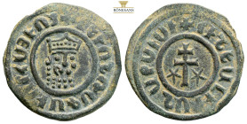 Armenia, Cilician Armenia. Levon I AE Tank. 1198-1219. (8.56g, 28.6mm) Armenian legend around bearded leonine head of king facing three-quarters to ri...