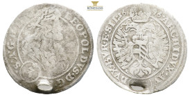 Austria. Holy Roman Empire. Habsburg. Leopold I, AD 1658-1705. AR, 3 Kreuzer (1696 CB). (1.34g, 21.4mm). LEOPOLDVS D G R I S (3) S A G H B R. Laureate...