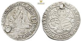 Austria Empire. Leopold I, 1657-1705 AD. AR, 3 Kreuzer. (1.18g, 20.5) LEOPOLDUS D G R I S A (3) G H BO REX (1704). Leopold I facing right. Legend arou...