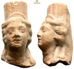 Roman Terracotta woman figure. (tyche.?.) (57.34g, 68.8mm)