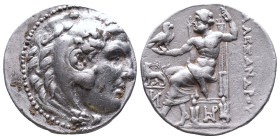 KINGS OF MACEDON. Alexander III 'the Great' (336-323 BC). Tetradrachm. Obv: Head of Herakles right, wearing lion skin. Rev: AΛΕΞΑΝΔΡOY. Zeus seated le...