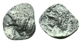 Mysia, Cyzicus Obol circa 450, AR . Forepart of boar l., behind, tunny. Lion’s head l. within incuse square. Reference: Condition: Very Fine

Weight...