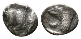 Mysia, Cyzicus Obol circa 450, AR . Forepart of boar l., behind, tunny. Lion’s head l. within incuse square. Reference: Condition: Very Fine

Weight...