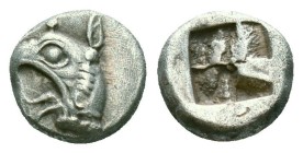 Ionia, Phokaia AR Diobol. late 6th C. BC. Head of griffin l. / Four-part incuse square. Reference: Condition: Very Fine

Weight: 1,62 gr. Diameter: ...