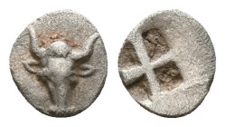 Troas, Lamponeia AR Hemiobol. 4th century BC. Bull's head facing / Quadripartite incuse square. Condition: Very Fine

Weight: 0,40 gr. Diameter: 8,1...
