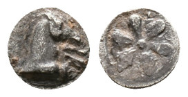 Aeolis, Kyme. AR Obol, c. 350-250 BC. Obv. Forepart of horse to right. Condition: Very Fine

Weight: 0,29 gr. Diameter: 7,3 mm