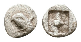 Greek Obol,Uncertain, 4th century BC. AR Obol. Head of Turtle Reference: Condition: Very Fine

Weight: 0,22 gr. Diameter: 5,7 mm