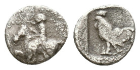 Troas. Dardanos circa 420-380 BC. Obol AR. Horseman riding left / Cock standing left within incuse square. Condition: Very Fine

Weight: 0,56 gr. Di...
