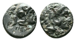 Greek, Mysia, Pergamon. ca. 310-284 B.C. Head of Herakles right, wearing lion's skin headdress / ΠEP, Helmeted head of Athena right. Condition: Very F...