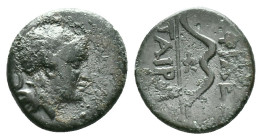 KINGS of PERGAMON. temp. Eumenes I to Attalos I. (Circa 260-230 BC). AE Bronze.In the name of Philetairos. Helmeted head of Athena right / Bow. Condit...