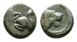 TROAS. Assos. (4th-mid 3rd centuries BC) AE Bronze Obv: Griffin seated right. Rev: Roaring lion's head right. Reference: Condition: Very Fine

Weigh...