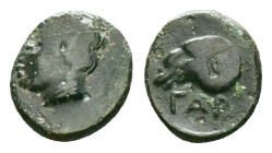 Greek Coins TROAS. Gargara. Ae (4th century BC). Obv: Laureate head of Apollo left. Rev: ΓAP. Head of ram left within incuse circle. SNG von Aulock -;...