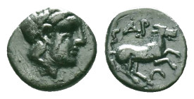 Troas, Gargara. Ca. 400-284 B.C. AE. Laureate head of Apollo right / [Γ]AP, horse galloping right; club below. Reference: Condition: Very Fine

Weig...