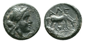 TROAS, Alexandreia (Circa 261-227 BC) AE Bronze Obv: Laureate head of Apollo right Rev: AΛE, horse grazing right, thunderbolt below. Reference: Condit...
