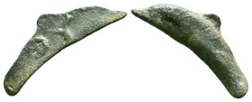 Skythia. Olbia. Dolphin cast type. 450-425 BC. Thu- magistrate. (SNG Stancomb-339). (Sng Black Sea-369/73). Anv.: Dolphin. Rev.: ΘΥ. Ae. Condition: Ve...