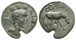 TROAS. Alexandria. Pseudo-autonomous. Time of Trebonianus Gallus (251-253). Ae As. Obv: COL TROAS. Turreted and draped bust of Tyche right; to left, A...