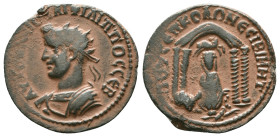 MESOPOTAMIA. Nisibis. Philip II (247-249). Ae. Obv: AYTOK K M IOYΛI ΦIΛIΠΠOC CEB. Radiate and cuirassed bust left. Rev: IOY CEΠ ΚΟΛΩ ΝECIBI MHT. Tyche...