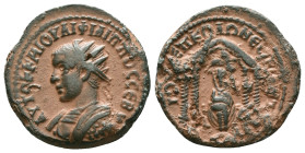 MESOPOTAMIA. Nisibis. Philip II (247-249). Ae. Obv: AYTOK K M IOYΛI ΦIΛIΠΠOC CEB. Radiate and cuirassed bust left. Rev: IOY CEΠ ΚΟΛΩ ΝECIBI MHT. Tyche...
