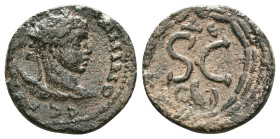 SELEUCIS AND PIERIA, Antioch, Elagabalus (218-222 AD) AE Bronze Obv: AVT KAI MAP AVP ANTΩNINOC CЄ, radiate head to right. Rev: S•C; ΔЄ above, eagle be...