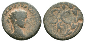 SELEUCIS AND PIERIA, Antioch, Elagabalus (218-222 AD) AE Bronze Obv: AVT KAI MAP AVP ANTΩNINOC CЄ, radiate head to right. Rev: S•C; ΔЄ above, eagle be...