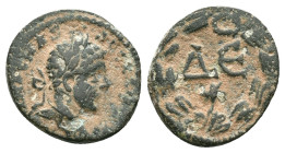 Elagabalus. (218-222 AD). Æ Bronze. Syria. Antioch. Obv: bust of Elagabalus right. Rev: SC. delta and E in wreath. Reference : Condition: Very Fine 
...