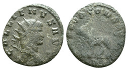 Gallienus. A.D. 253-268. AE antoninianus . Gallienus Zoo series. Rome mint, A.D. 267-268. GALLIENVS AVG, radiate bust right / LIBERO P CONS AVG, panth...