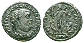 Licinius I (308-324) AE Follis. Alexandria, 321-324. Obv: IMP C VAL LICIN LICINIVS P F AVG Radiate, draped and cuirassed bust of Licinius I to right. ...