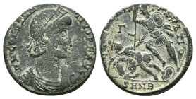 Constantius II, 337 - 361 AD AE Follis Reference : Condition: Very Fine 

Weight: 5,79 gr. Diameter: 21,2 mm
