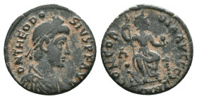 Theodosius I AD 379-395. Struck AD 378-383. Follis Æ Reference : Condition: Very Fine 

Weight: 2,54 gr. Diameter: 17,3 mm