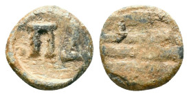 Byzantine Lead Seals. Circa 7th – 12th Century. Reference : Condition: Very Fine 

Weight: 1,58 gr. Diameter: 11,7 mm