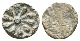 Byzantine Lead Seals. Circa 7th – 12th Century. Reference : Condition: Very Fine 

Weight: 2,21 gr. Diameter: 14,4 mm