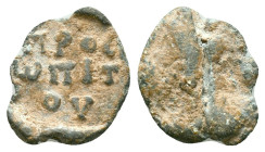 Byzantine Lead Seals. Circa 7th – 12th Century. Reference : Condition: Very Fine 

Weight: 1,88 gr. Diameter: 14,4 mm