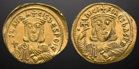 Nicephorus I and Stauracius; 802-811 AD. Constantinople, 803-811 AD, Solidus, 4.37g. Berk-238, Sear-1604. Obv: nICI - FOROS bASIL E' Bust of Nicephoru...