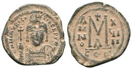 Justinian I,circa 538–565 CE.Follis
"Repatinated"

Reference : Condition: Very Fine

Weight: 12,1 gr. Diameter: 30,5 mm