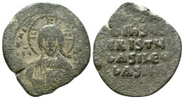 Anonymous (attributed to Constantine VIII). Ca. 1025-1028. Æ follis. Constantinople. + ЄMMΛ-HO[V]HΛ, barred IC XC across field, nimbate bust of Christ...