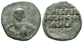 Anonymous (attributed to Constantine VIII). Ca. 1025-1028. Æ follis. Constantinople. + ЄMMΛ-HO[V]HΛ, barred IC XC across field, nimbate bust of Christ...