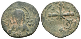 ANONYMOUS FOLLES. Class I. Attributed to Nicephorus III Botaniates (1078-1081). Obv: IC - XC. Facing bust of Christ Pantokrator. Rev: Latin cross, wit...