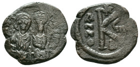 Justin II with Sophia, (565-578 AD) Reference : Condition: Very Fine 

Weight: 6,81gr. Diameter: 21,9 mm