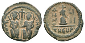 Justin II with Sophia (565-578) AE
"Repatinated"

Reference : Condition: Very Fine

Weight: 3,05 gr. Diameter: 19,2 mm