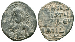 Anonymous (attributed to Constantine VIII). Ca. 1025-1028. Æ follis. Constantinople. + ЄMMΛ-HO[V]HΛ, barred IC XC across field, nimbate bust of Christ...