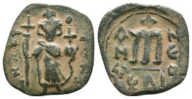 Umayyad Caliphate. Arab-Byzantine coinage (Pseudo-Byzantine types) . Circa 650s-660s. Æ Fals
"Repatinated"

Reference : Condition: Very Fine

Wei...